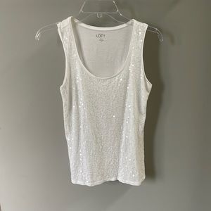 LOFT Sequin Tank - Petite Small